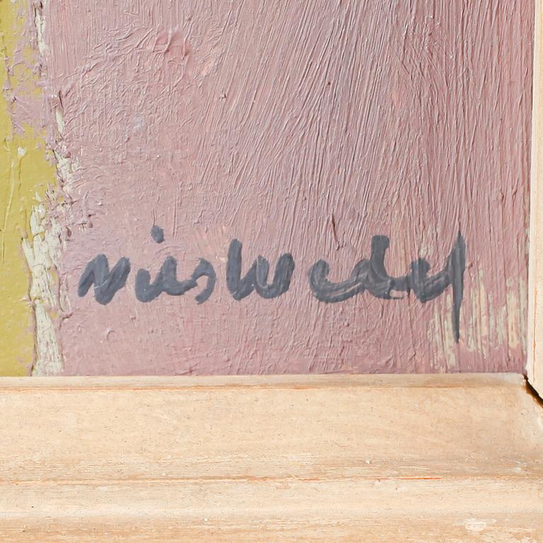 A oil on canvas painting signed by Nils Wedel.