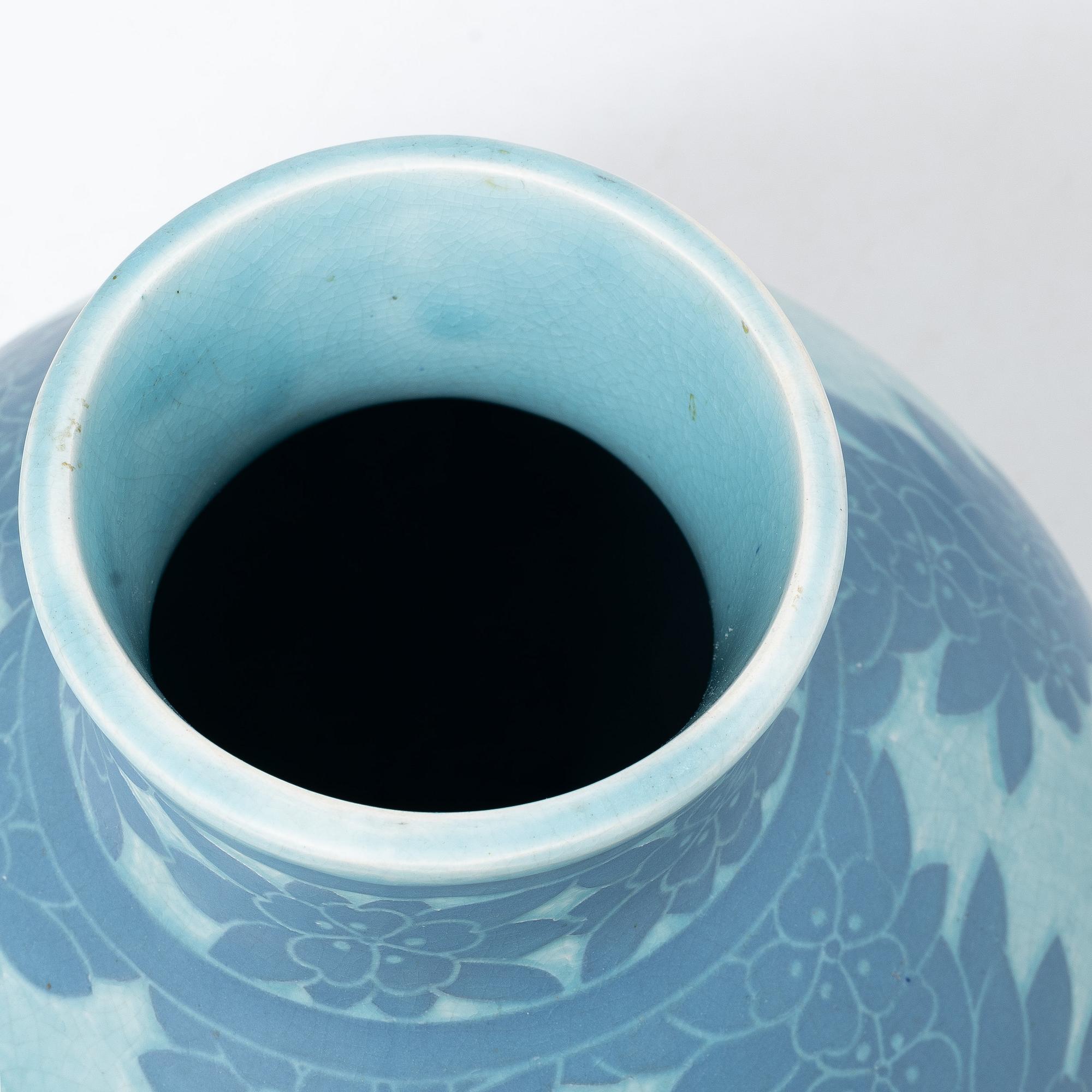 Josef Ekberg, A Swedish  'Sgrafitto' Jugend vase, Gustafsberg, 1911.