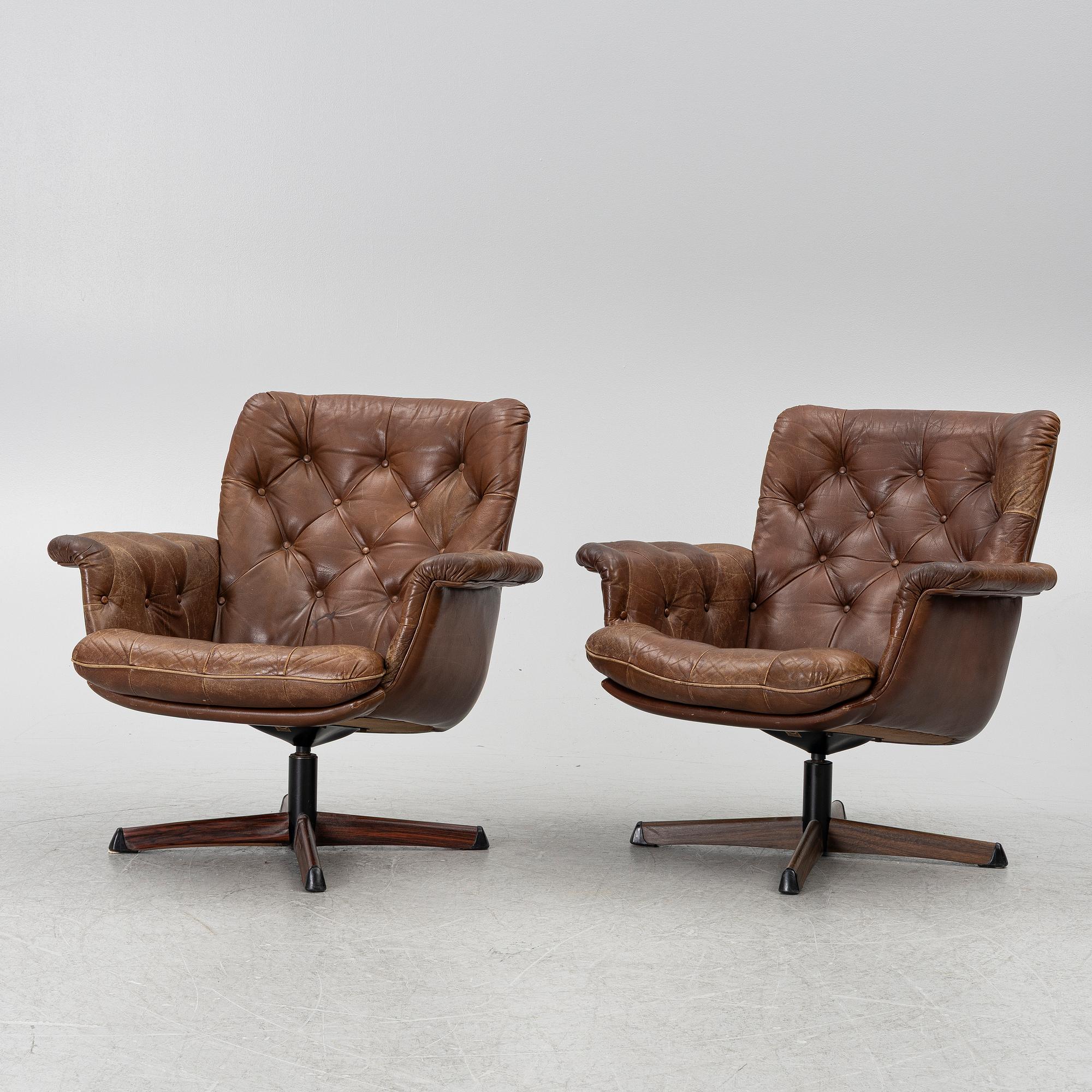 Armchairs, a pair, Göte Möbler, 1960s/70s.