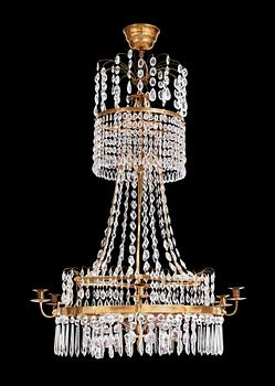 737. A late Gustavian circa 1800 seven/thirteen-light chandelier.