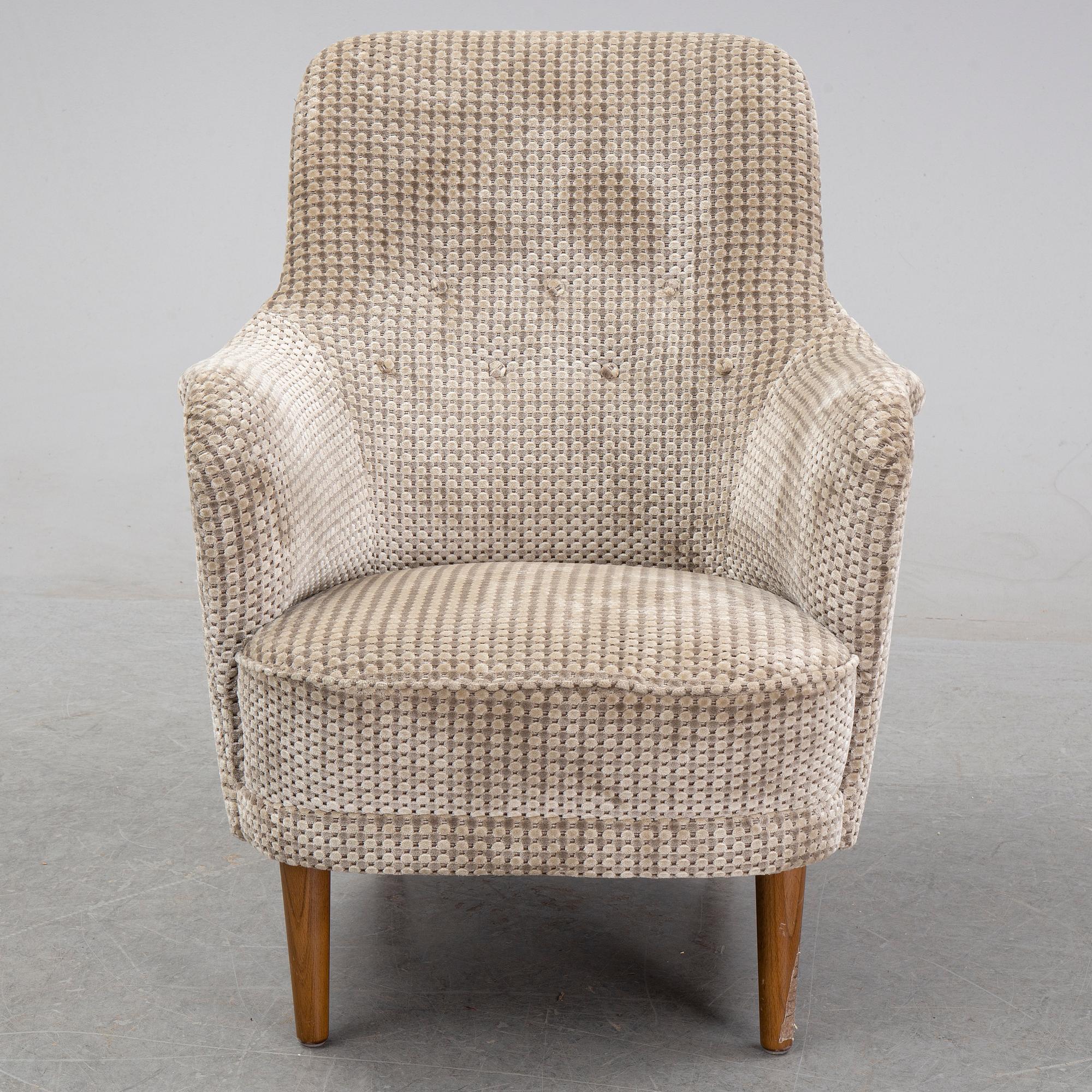 Carl Malmsten, a 'Samsas' easy chair, AB OH Sjögren, Tranås, 1986.