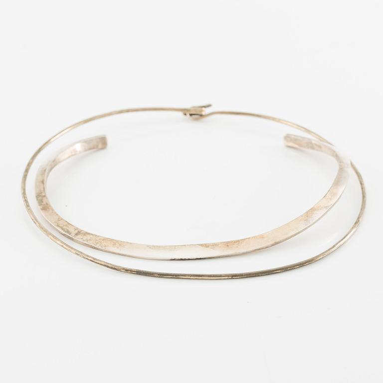 Lars Arby, two necklaces, sterling silver, Gothenburg 1976 and 1973.