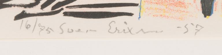 Sven X:et Erixson, litografi, signerad och daterad -59, numrerad 16/75.