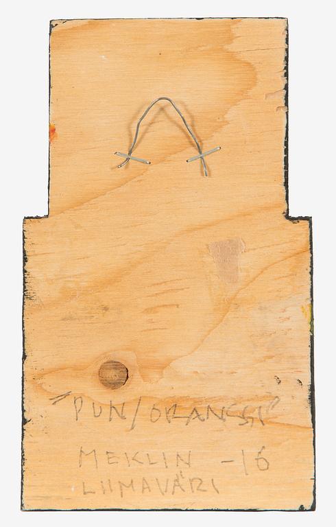 Pentti Meklin, distemper on wood, signed and dated -16 a tergo.