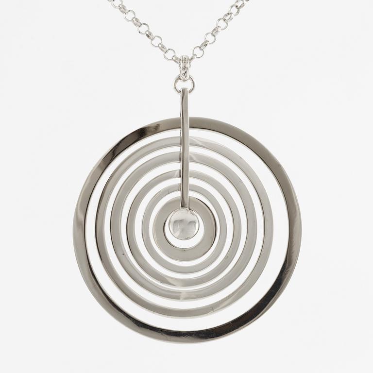 Tapio Wirkkala, pendant with chain "Silvermoon", sterling silver, for Kultakeskus.
