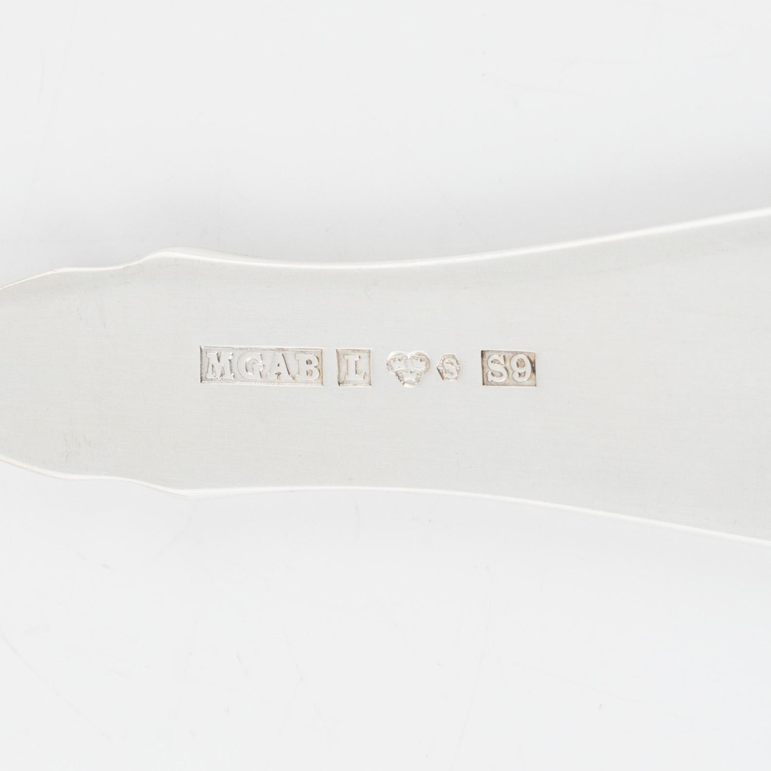 Skedar, 24 st, silver, modell Uppsala, GAB, Lidköping/Uppsala, 1962-76.