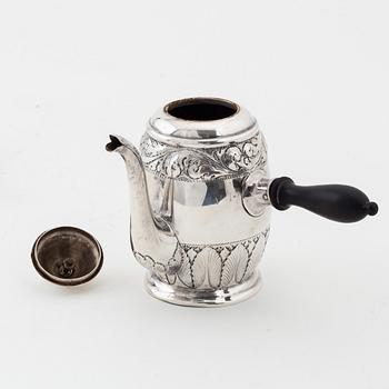 A Danish silver chocolate pot, makers mark of Aage Steffensen, Assay Master mark of CF Heise, Copenhagen 1929.