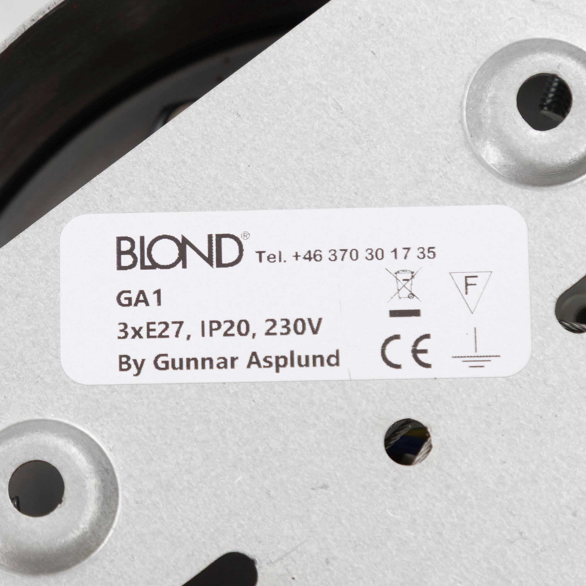 Gunnar Asplund, a 'GA1' ceiling lamp, Blond Belysning, Sweden, 2020's.