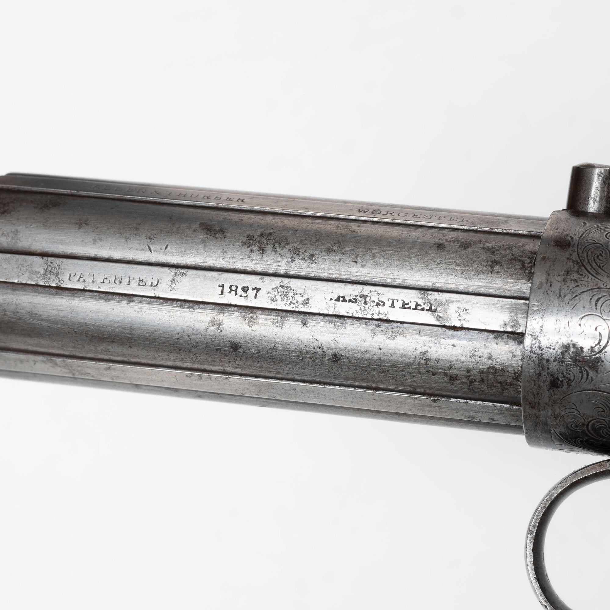 A percussion revolver, Allen & Thurber, mid-19th century.