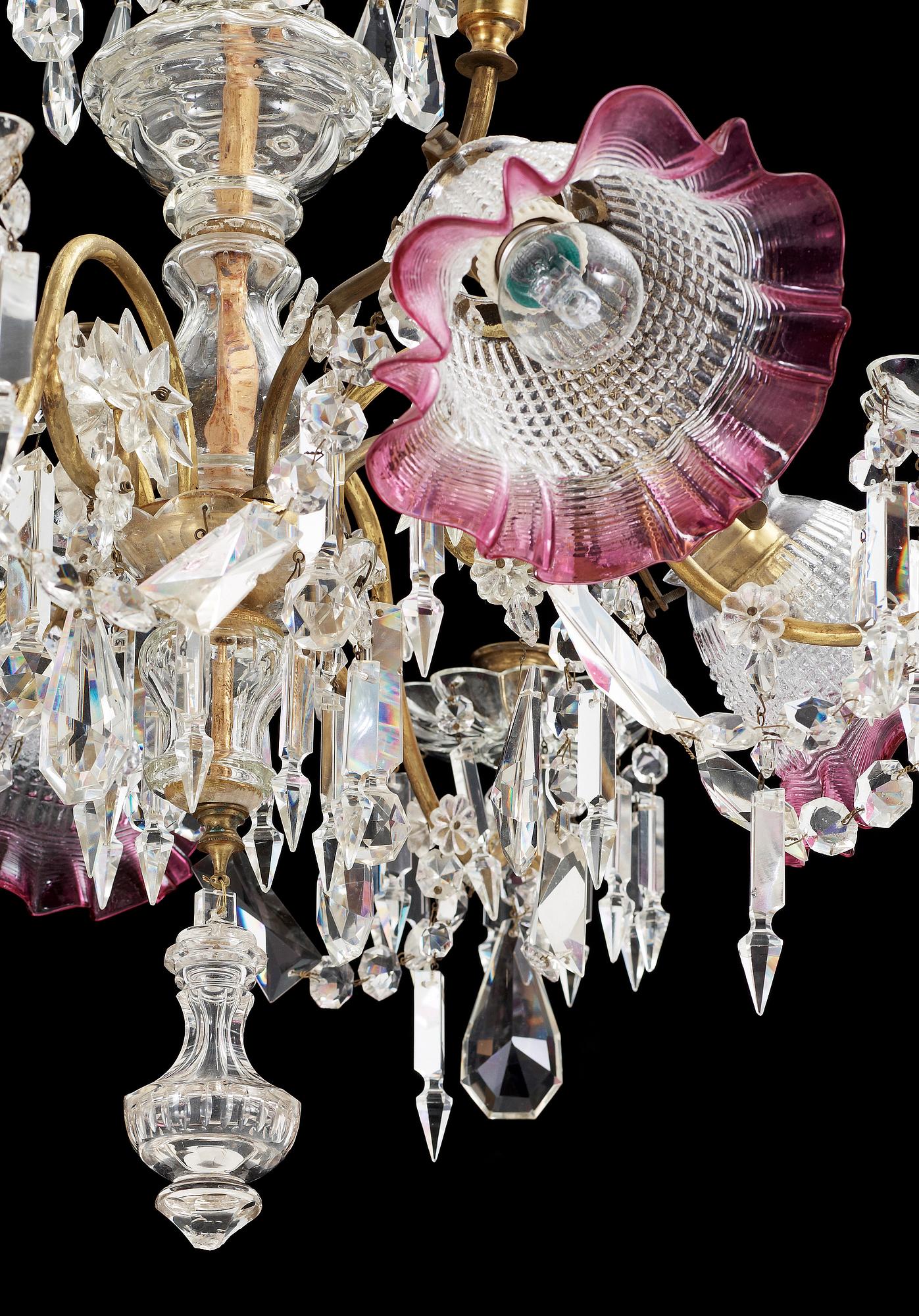 LJUSKRONA, oscariansk, sekelskiftet 1800/1900. Höjd ca 81 cm.