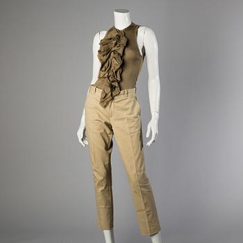 Trousers and and two tops by Ralph Lauren.