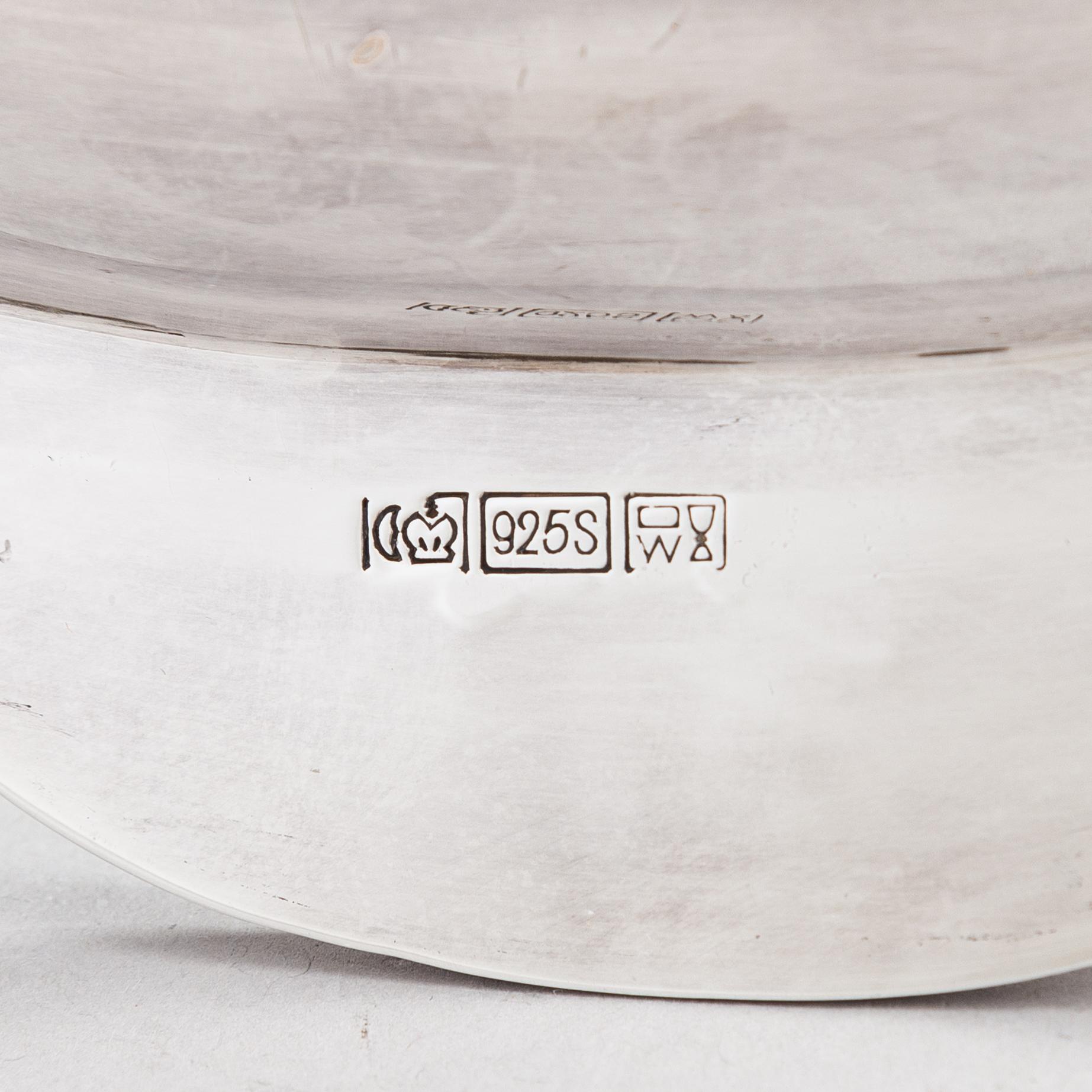 A sterling silver tray, maker's mark of Otto Wolter, Schwäbisch Gmünd, Germany, the latter half of the 20th century.