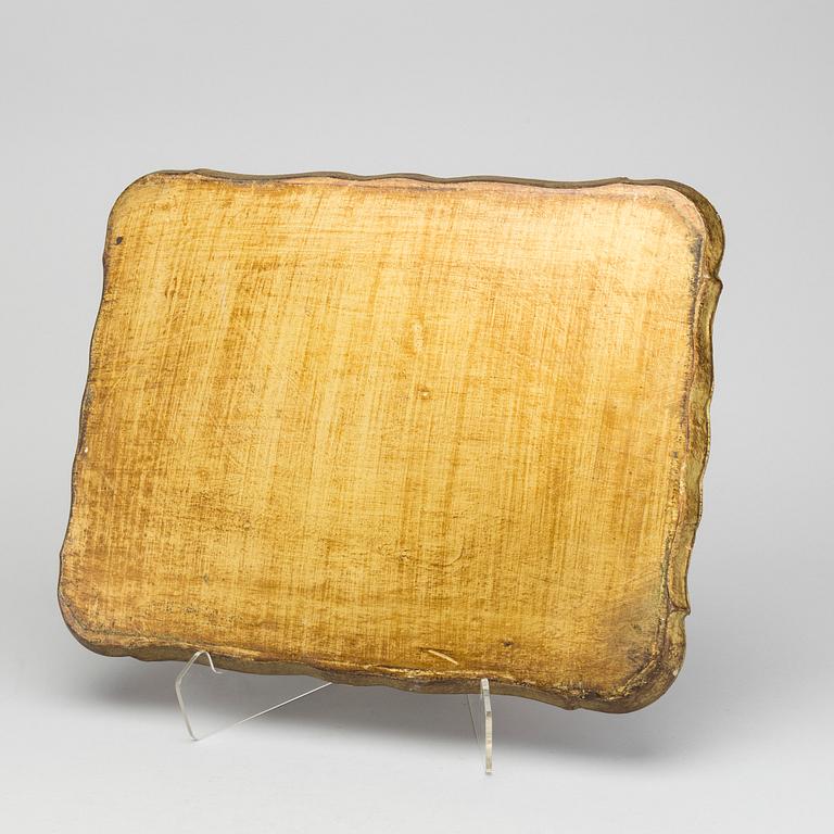 A serving tray and a waste basket, marked Florence Italy, late 20th century,