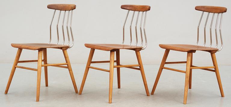 PINNSTOLAR, 3 st, Albin Johansson & Söner, Hyssna, 1950/1960-tal.