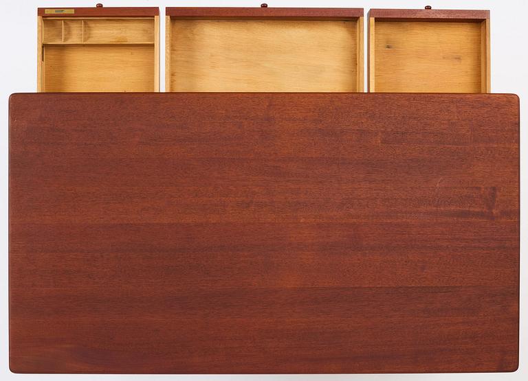Hans J. Wegner, a model PP305 teak desk, PP Møbler, Denmark 1970s.