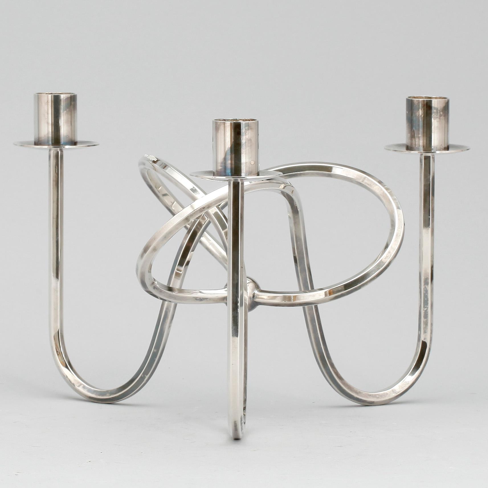 LJUSSTAKE, nysilver, Josef Frank för Svenskt Tenn, formgiven 1938.