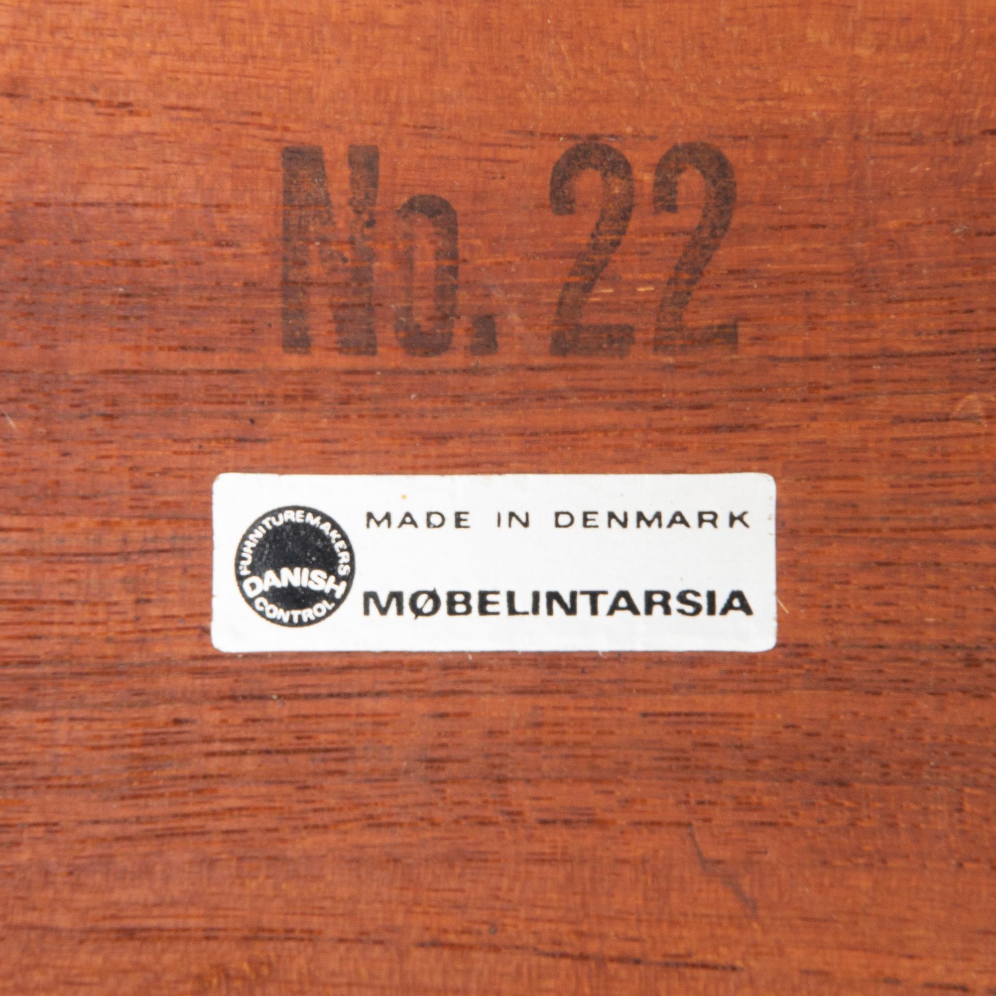 Satsbord, 3dlr, Möbelintarsia Danmark 1900-talets mitt.