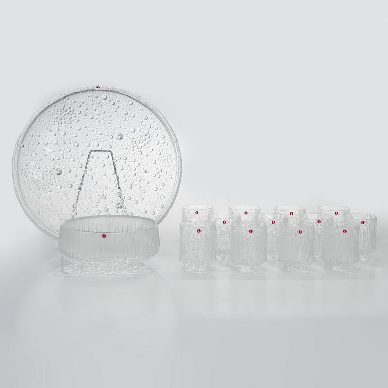Tapio Wirkkala, an 'Ultima Thule' 14-piece glassware set for Iittala. Designed in 1968.