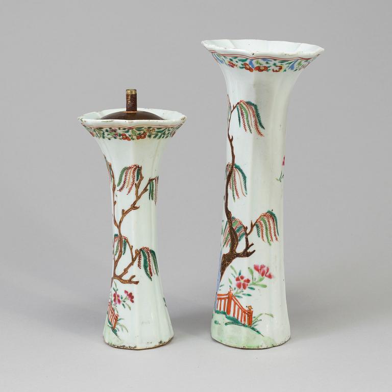 2 vases/lamps, China, 18th century.