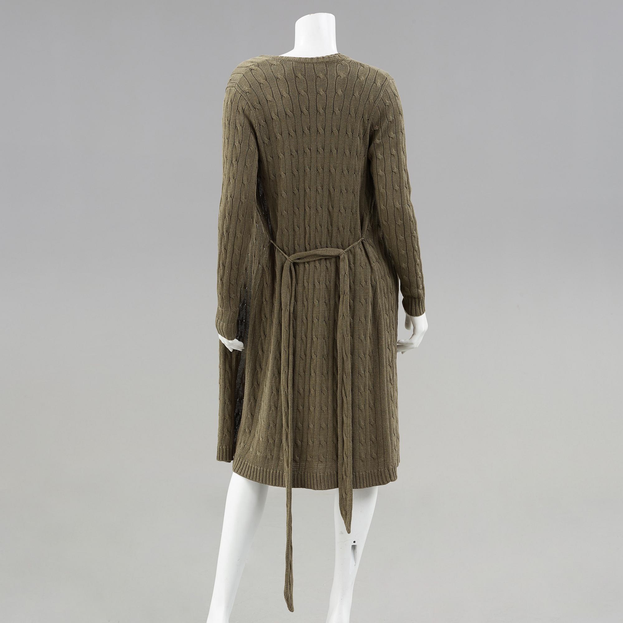A knitten dress with long cardigan by Ralph Lauren.