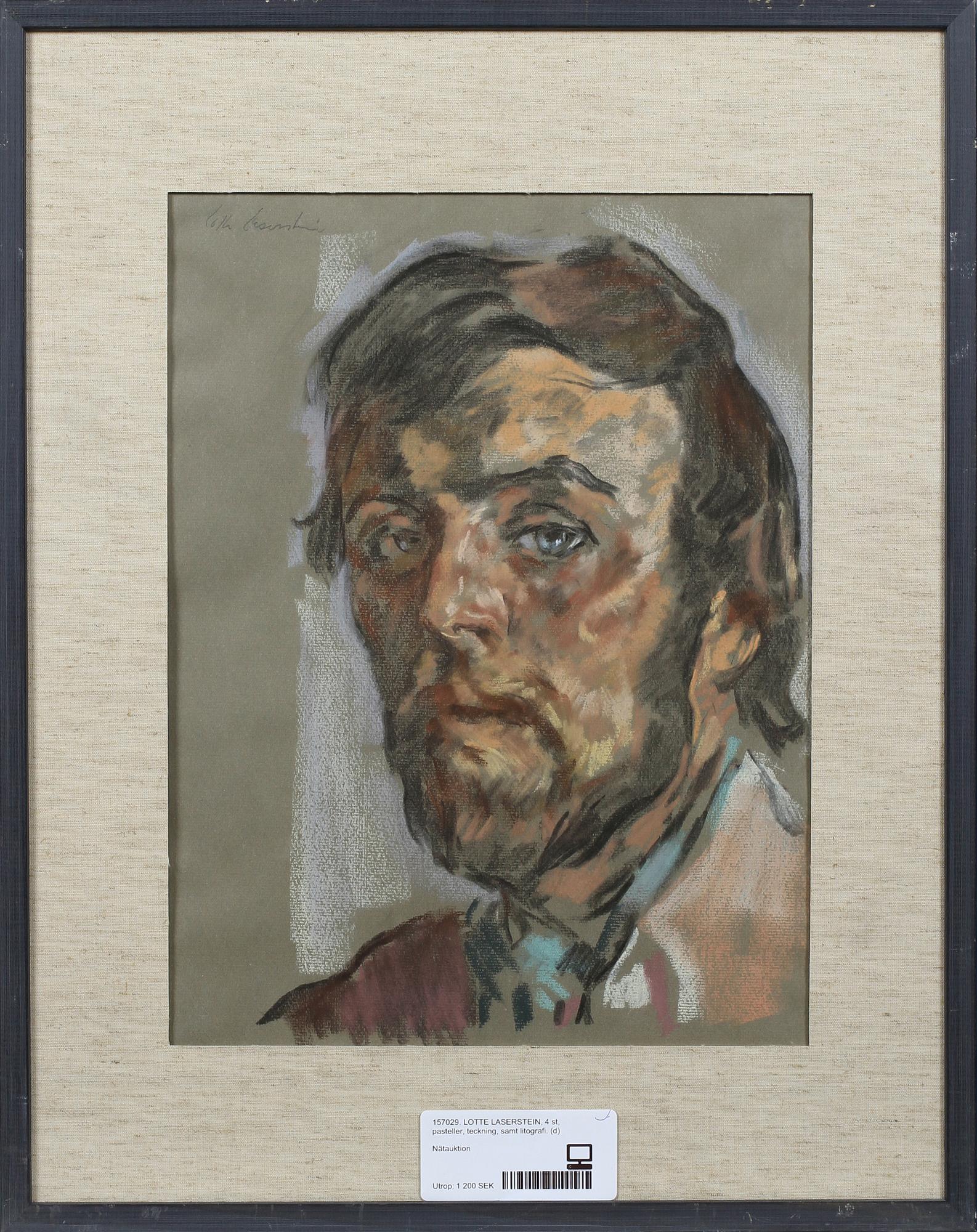 LOTTE LASERSTEIN, pasteller, teckning, samt litografi, 4 st.