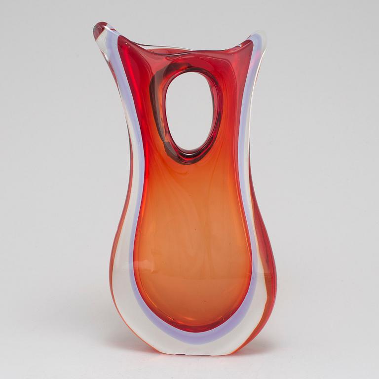 a glass vase, probably Flavio Poli Italy, 20th century.