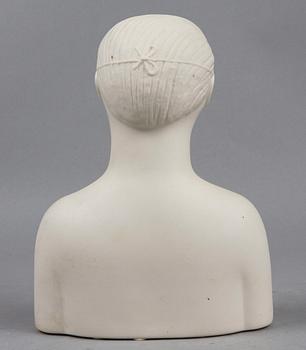 SKULPTUR, "Mannen med masken", parian, Stig Lindberg, Gustavsberg.