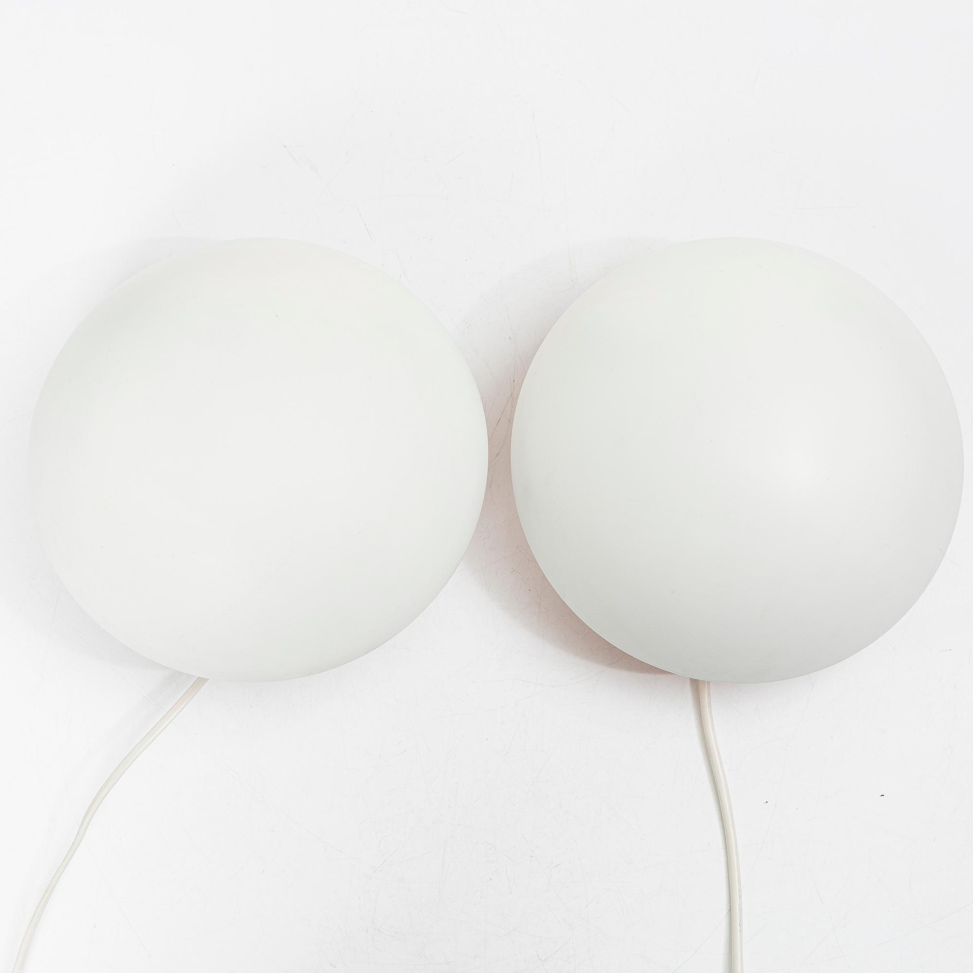 Poul Henningsen, a pair of 'PH hat' wall lamps, Louis Poulsen, Denmark.