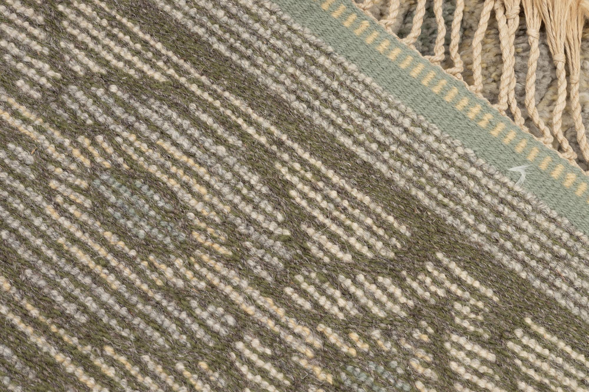 Brita Grahn, a carpet, "Grå rundel", knotted pile in relief, ca 210 x 190 cm, signed Brita Grahn.