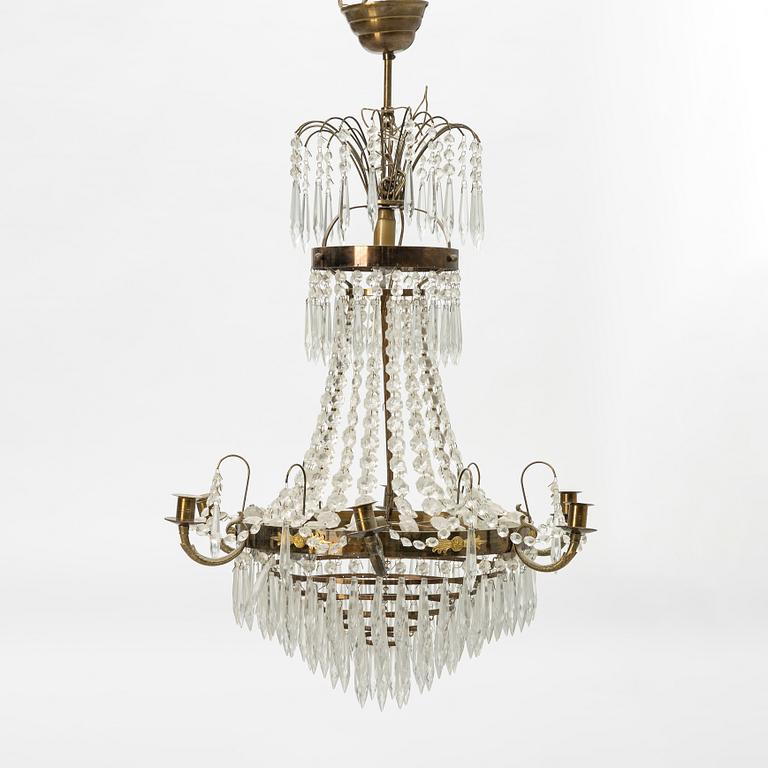 An Empire style chandelier, mid 20th Century.