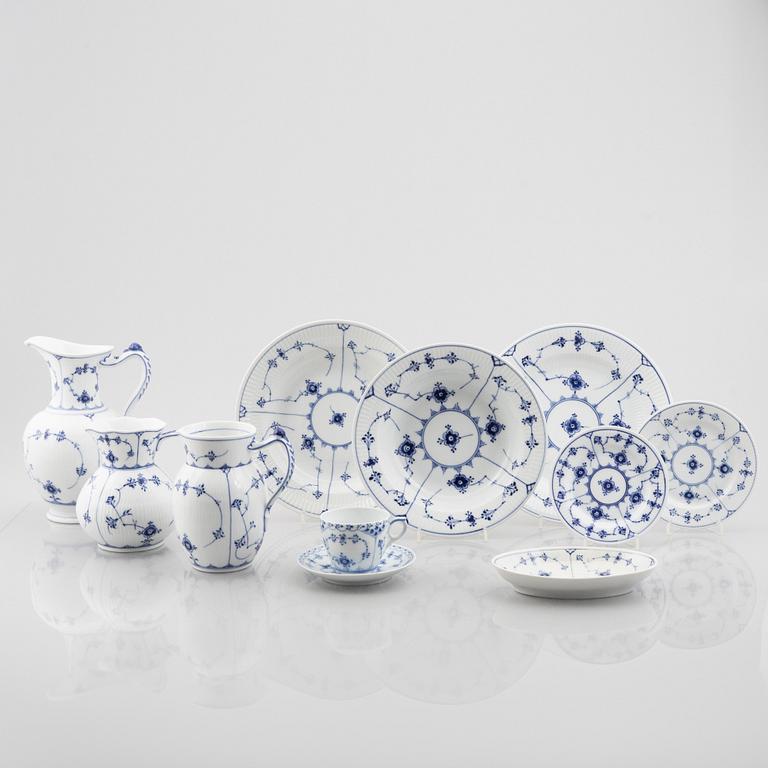 Royal Copenhagen, 6 pieces 'Blue Fluted', Denmark, late 19th century - 20th century.