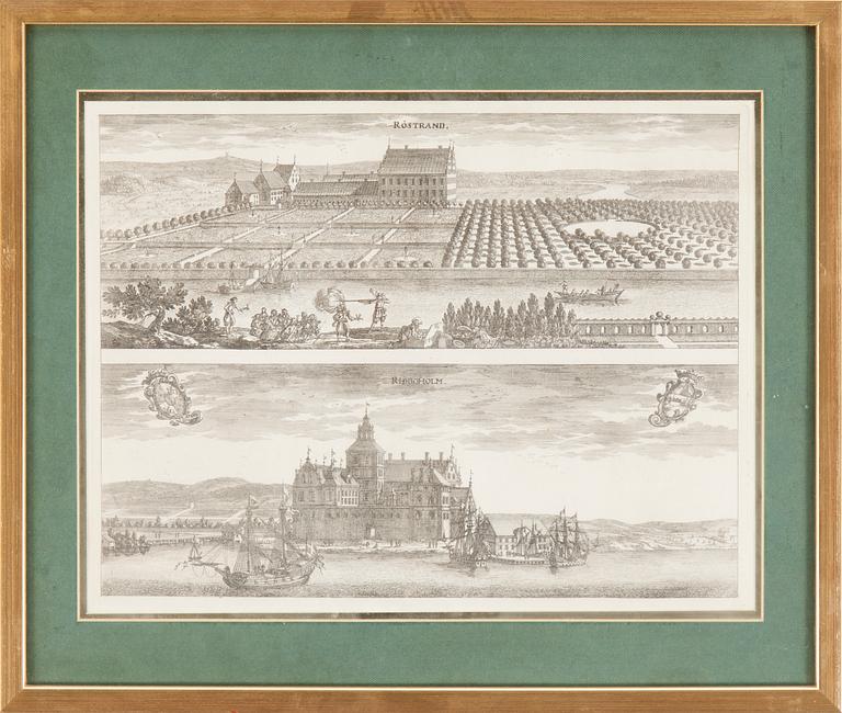 Engravings, 14, From "Suecia Antiqua", 18Th Century.
