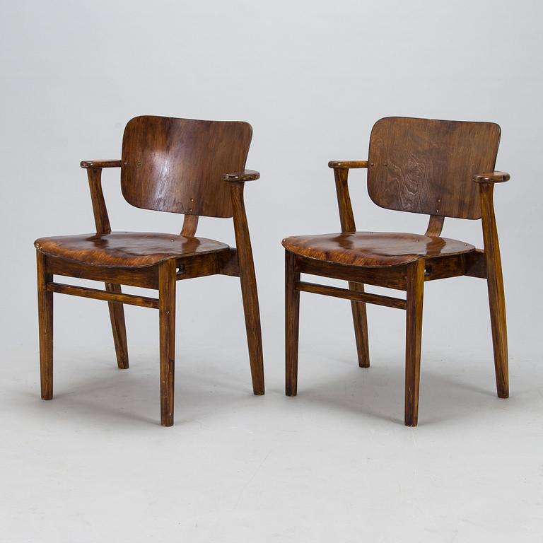 Ilmari Tapiovaara, two 1940's/50's 'Domus' chairs for Keravan Puutoellisuus, Finland.