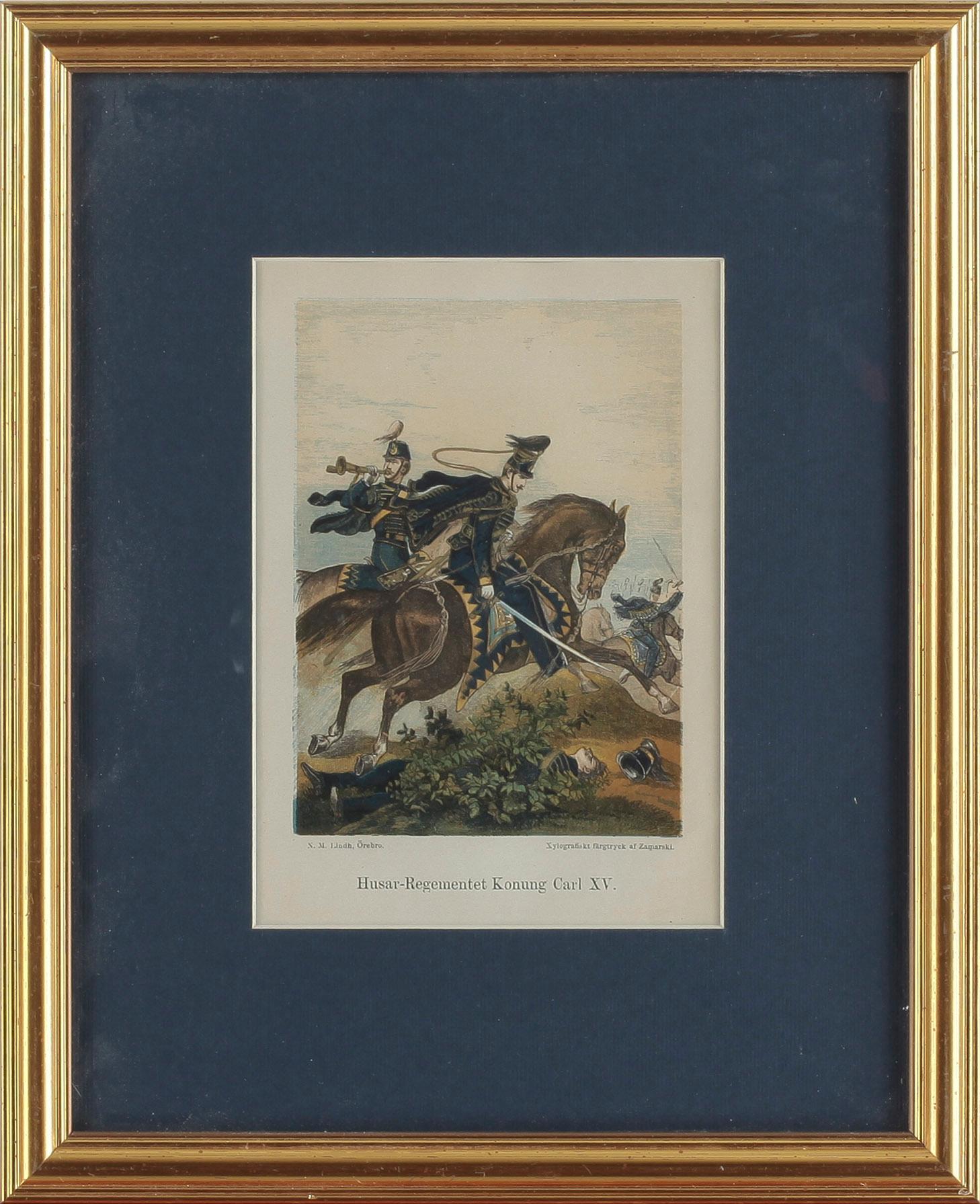 FÄRGPLANSCHER, 5st, xylografiska färgtryck utförda av Zamarski, utgivna av N.M. Lindh, Örebro, 1800-tal.