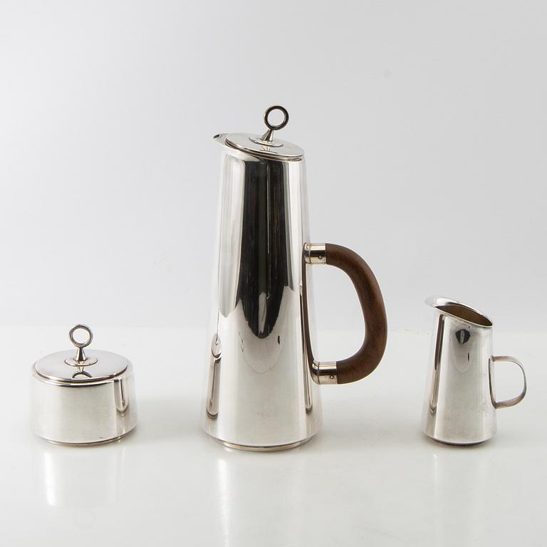 Gustaf Janson, kaffeservis, 3 delar, sterlingsilver, CG Hallberg, Stockholm, 1958.