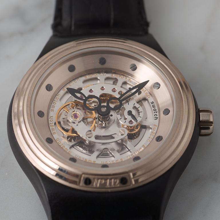 SWATCH, Diaphane One Turn 2 Him, "Carousel movement", wristwatch, 42 mm,