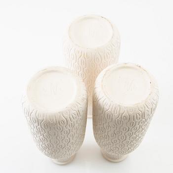 Gunnar Nylund, Vases 3 pcs, Nymölle Denmark.