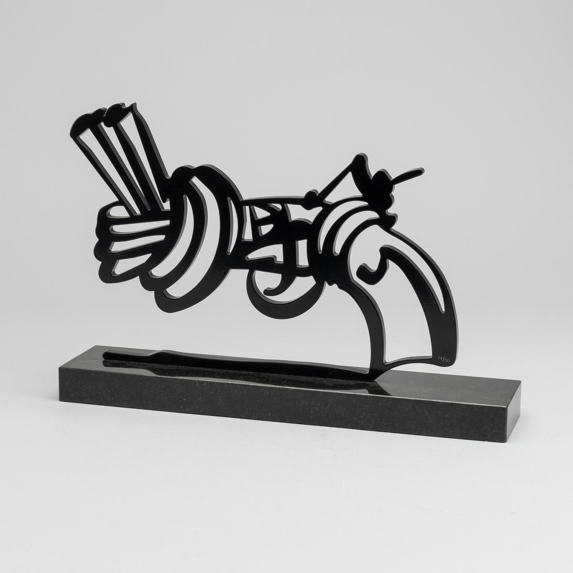 CARL FREDRIK REUTERSWÄRD, sculpture, 'Non-violence', signed 14/50.