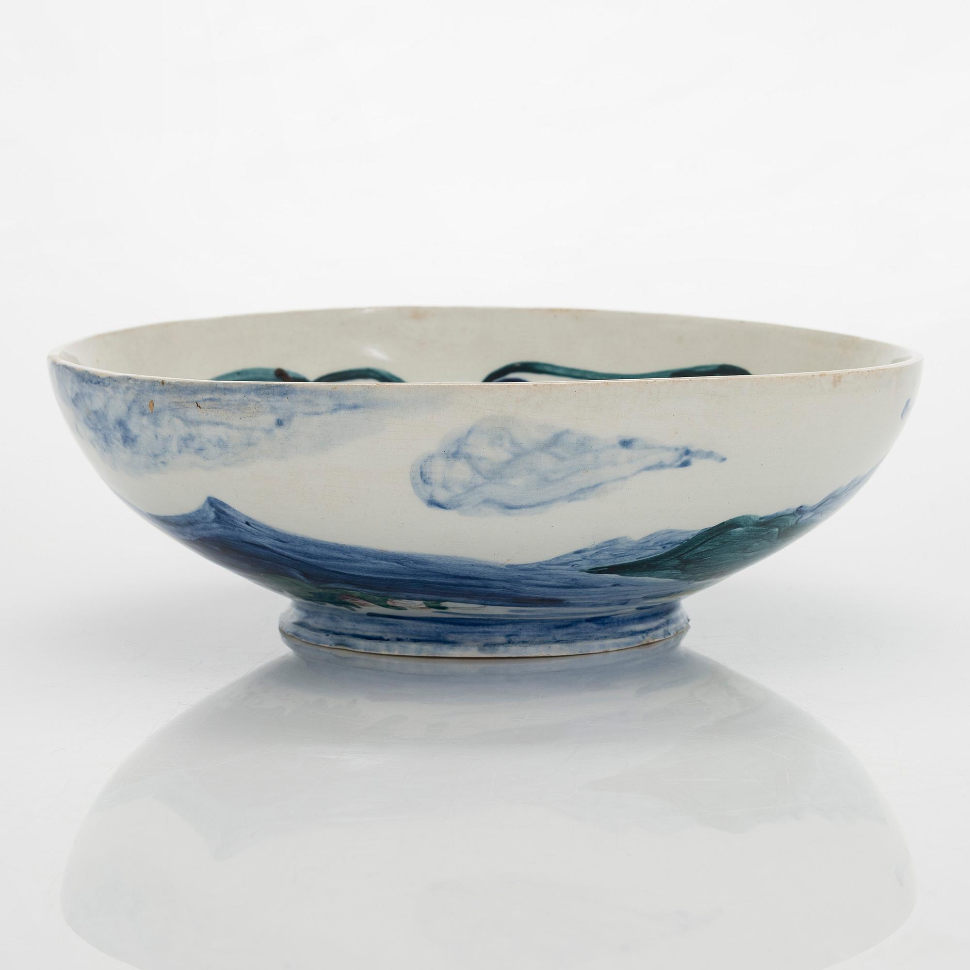 Gerda Thesleff, bowl, stoneware, signed GT Arabia.