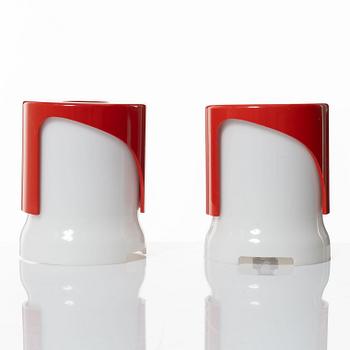 Joe Colombo, table lamps, a pair, KD 24, Kartell, manufactured by Husqvarna Borstfabrik AB.