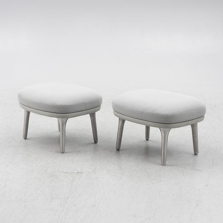 Jaime Hayon, a pair of 'Ro' lounge chairs with footstools, Fritz Hansen.