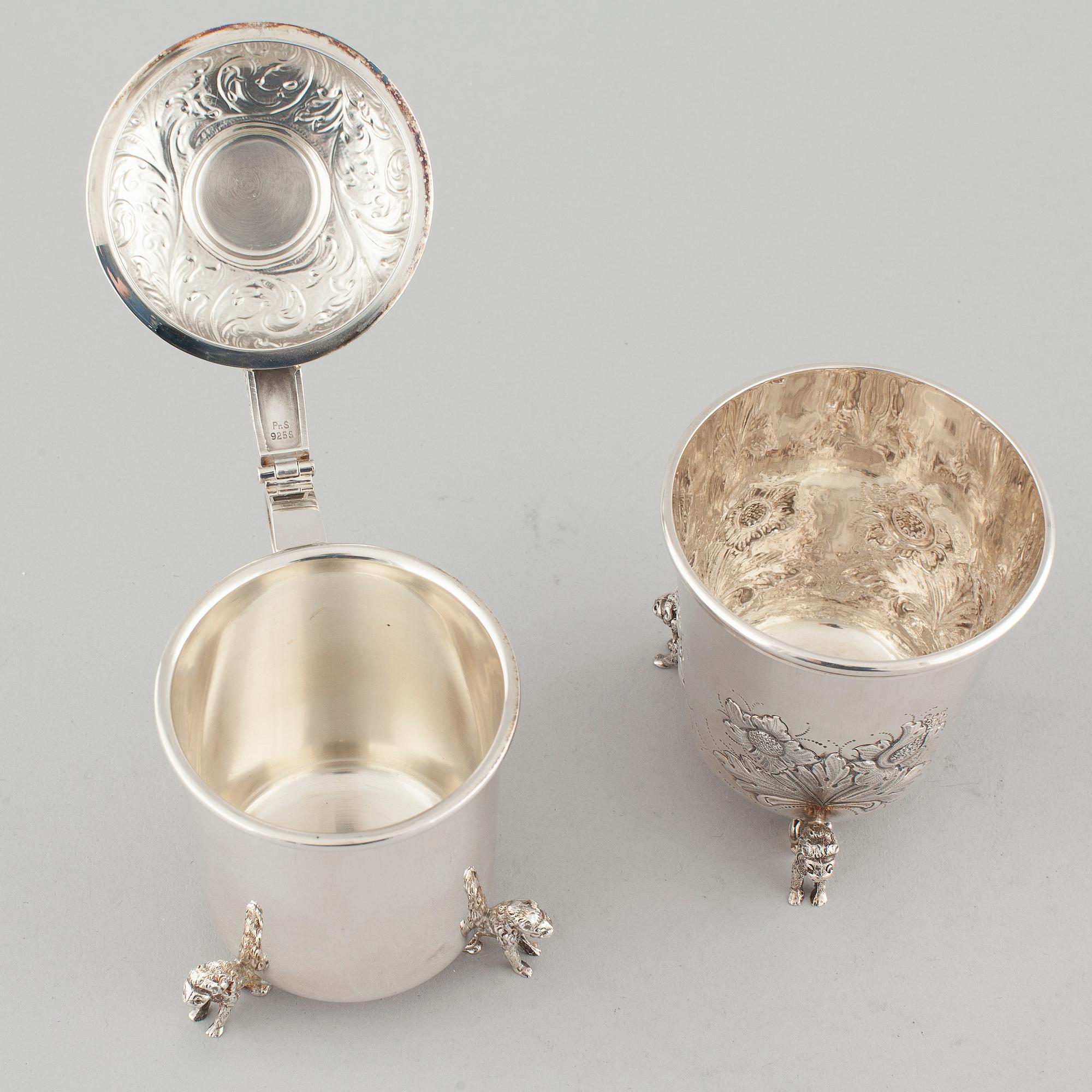 A silver jug and vase by Preben Salomonsen, Denmark from the second half of the 20th century.