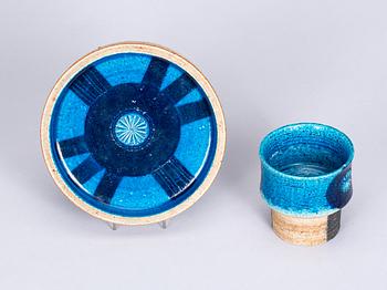 BORDSLAMPA, SKÅL samt FAT Inger Persson Rörstrand.