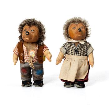 Steiff, leksaksdjur, 6 st, 1900-talets andra hälft.