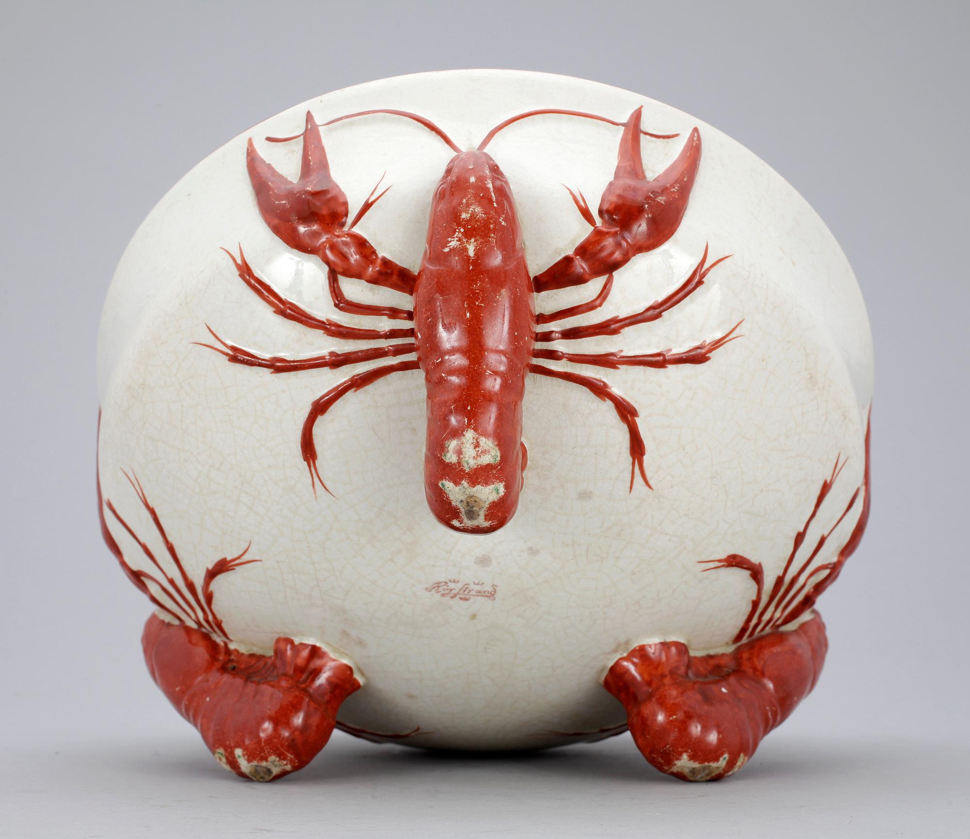 KRÄFTSKÅL, flintgods, Rörstrand, 1900-talets början.