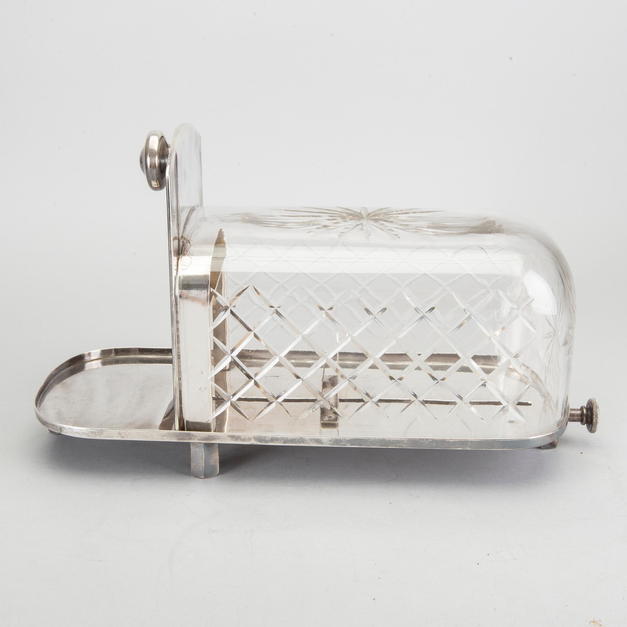 OSTKUPA / OSTGUILLOTIN, glas och nysilver, 1900-tal.