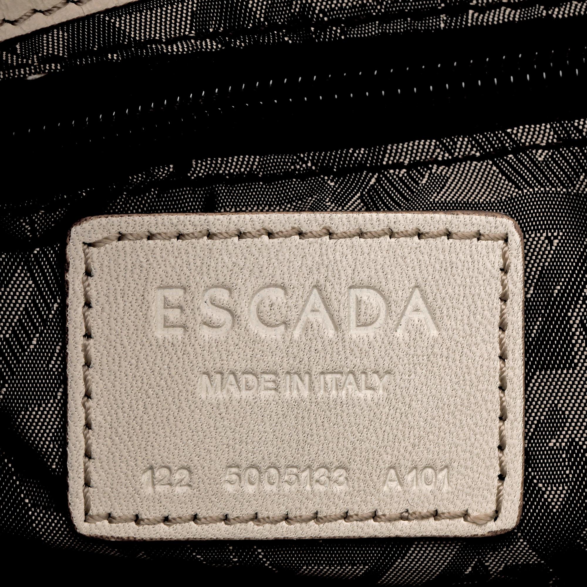 ESCADA, off-white leather handbag.