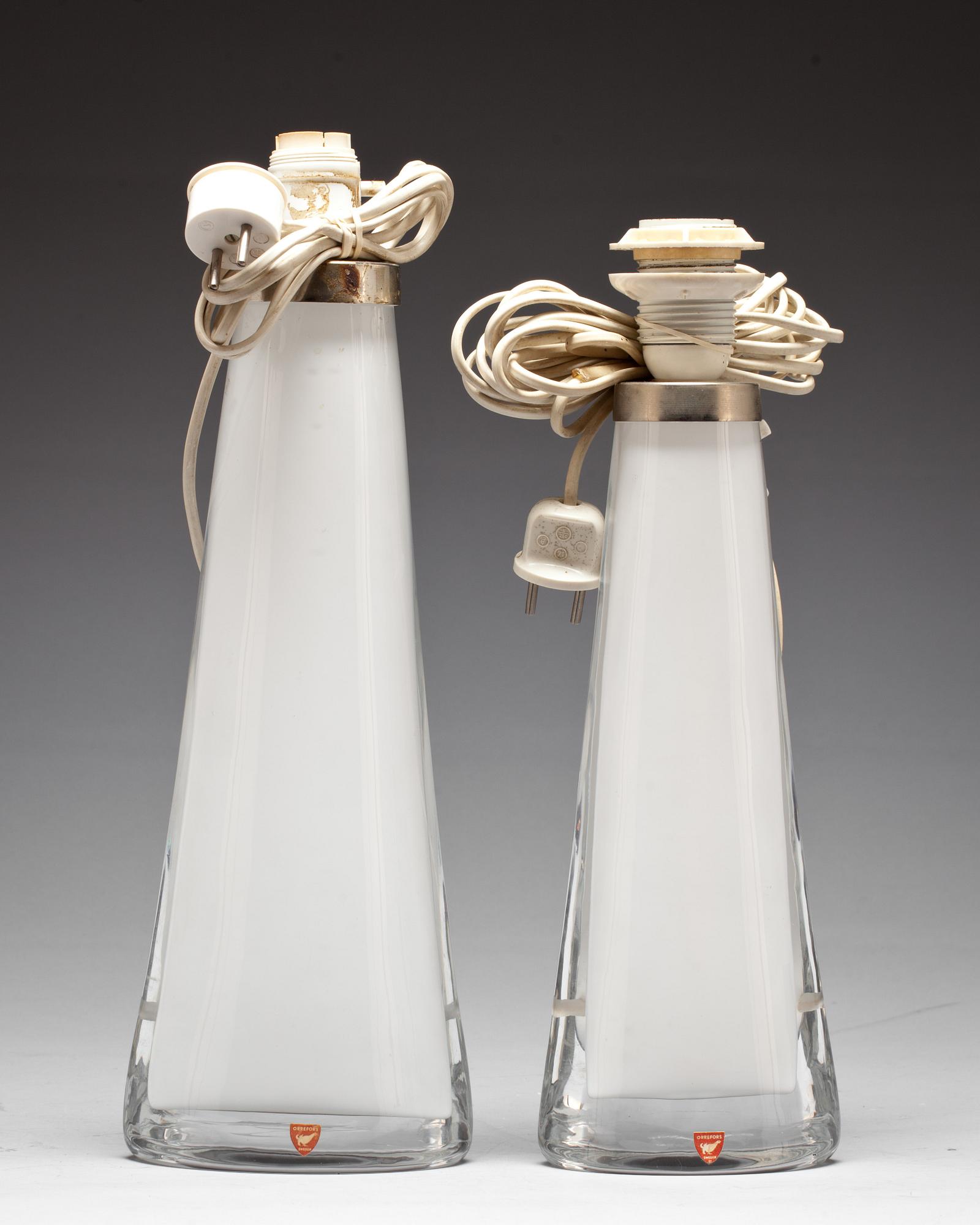 BORDSLAMPOR, 2 st, Carl Fagerlund, Orrefors.