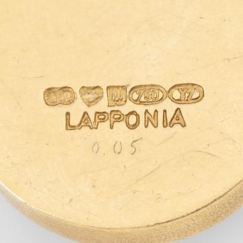 Björn Weckström, necklace, "Aztec", 18K gold with zoisite and brilliant-cut diamond. Lapponia 1976.