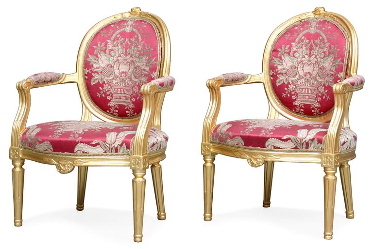 A pair of Gustavian armchairs.